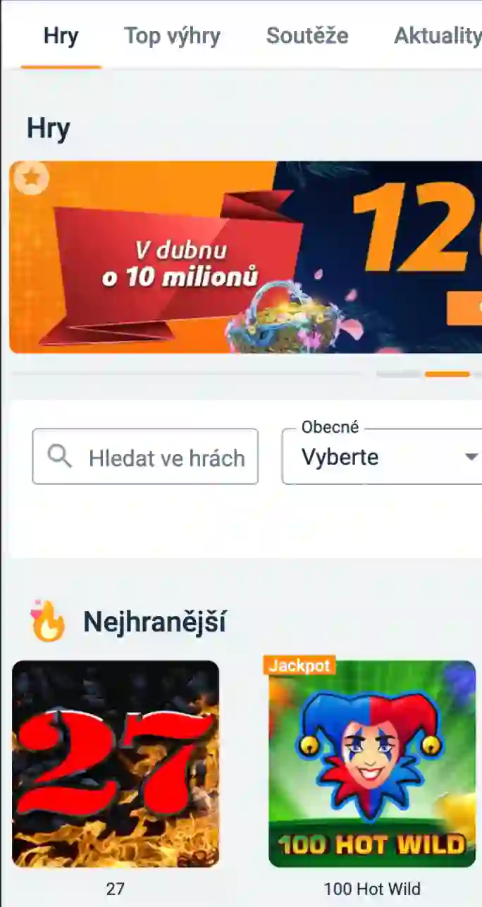 Tipsport aplikácia na mobile